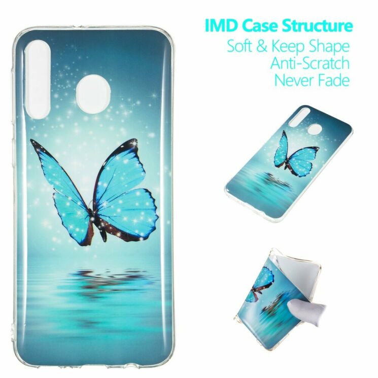 Силиконовый (TPU) чехол Deexe LumiCase для Samsung Galaxy M30 (M305) / A40s (A407) - Blue Butterfly: фото 1 из 6
