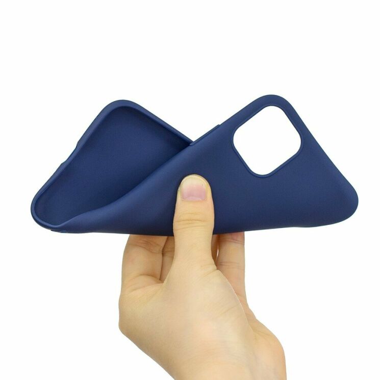 Силіконовий (TPU) чохол Deexe Matte Case для Apple iPhone 11 - Dark Blue: фото 4 з 5
