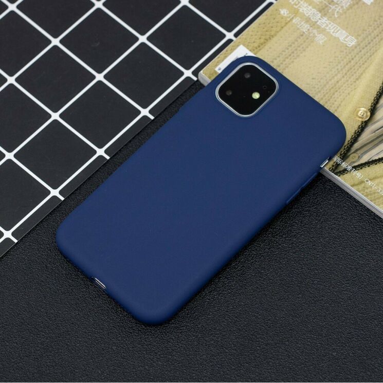 Силіконовий (TPU) чохол Deexe Matte Case для Apple iPhone 11 - Dark Blue: фото 5 з 5
