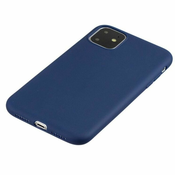Силіконовий (TPU) чохол Deexe Matte Case для Apple iPhone 11 - Dark Blue: фото 2 з 5