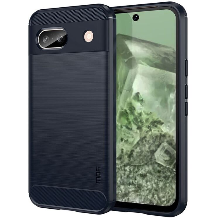 Силиконовый (TPU) чехол MOFI Carbon Fiber для Google Pixel 8A - Blue: фото 1 из 9