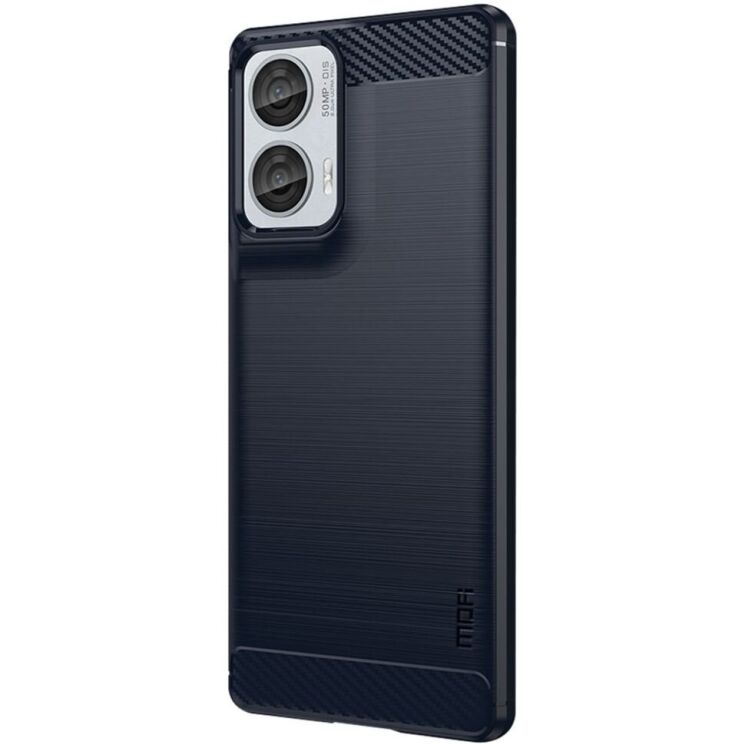 Силиконовый (TPU) чехол MOFI Carbon Fiber для Motorola Edge 50 Fusion - Blue: фото 2 из 12
