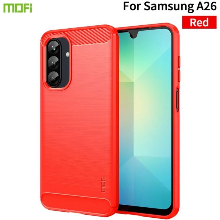 Силіконовий (TPU) чохол MOFI Carbon Fiber для Samsung Galaxy A26 (A266) - Red: фото 2 з 10