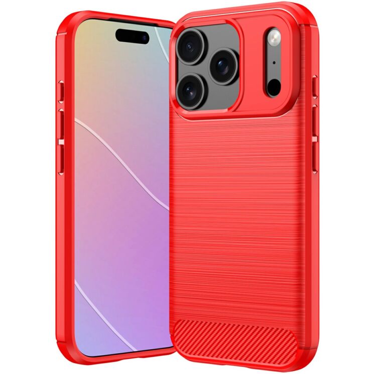 Силіконовий (TPU) чохол UniCase Carbon для iPhone 18 Pro Max - Red (423860R) Силіконовий (TPU) чохол UniCase Carbon для iPhone 18 Pro Max - Red: фото 1 з 9