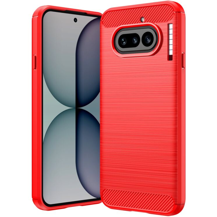 Силіконовий (TPU) чохол UniCase Carbon для Nothing Phone (4a) - Red (411311R) Силіконовий (TPU) чохол UniCase Carbon для Nothing Phone (4a) - Red: фото 1 з 9