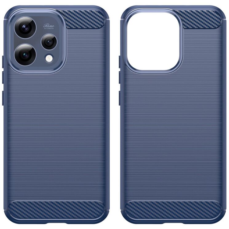 Силиконовый (TPU) чехол UniCase Carbon для OPPO Reno 15 - Blue: фото 2 из 8
