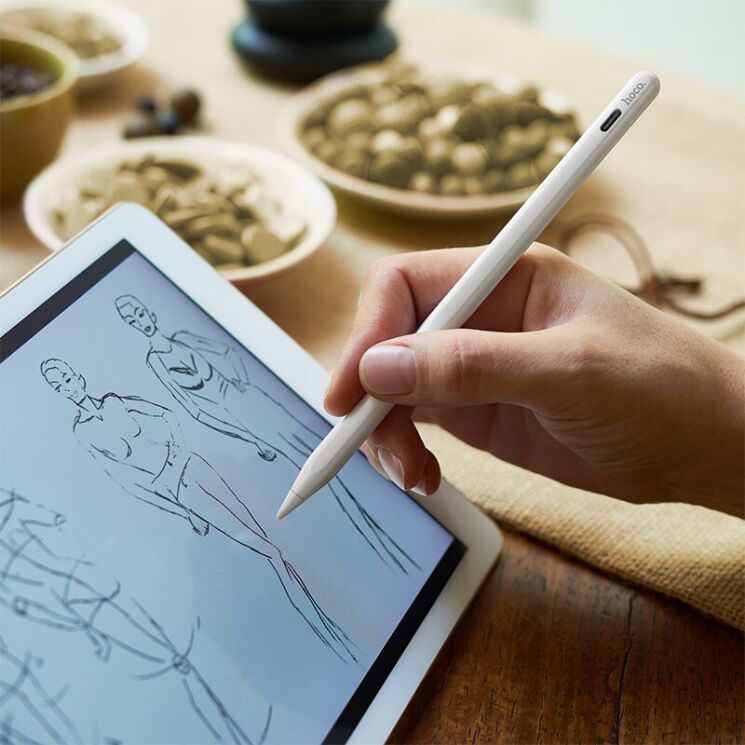 Стилус Hoco GM112 Anti-lost Active Capacitive Pen - White: фото 7 из 9