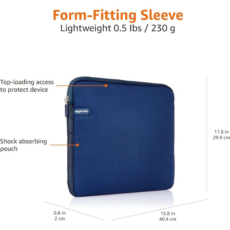Универсальный чехол Amazon Basics Sleeve для ноутбука диагональю 15.6 дюймов (B01EFMIL4U) - Blue: фото 8 из 10