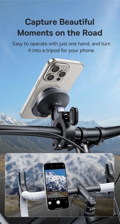 Велосипедный держатель Baseus PrimeTrip Series Stick-on Type (C40569001121-00) - Cosmic Black: фото 14 из 18