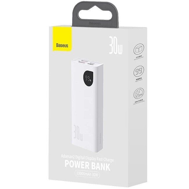 Зовнішній акумулятор Baseus Digital Display 30W (10000mAh) PPAD040 - White: фото 6 з 11