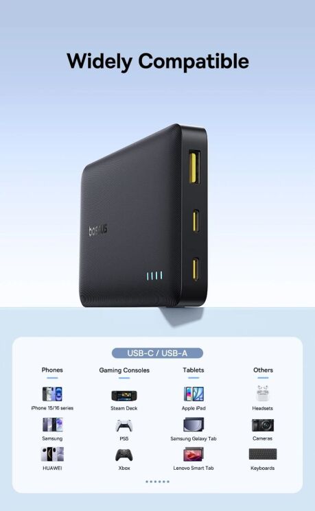 Внешний аккумулятор Baseus EnerFill FP21 22.5W (10000mAh) P1008210D123-00 - Black: фото 11 из 18