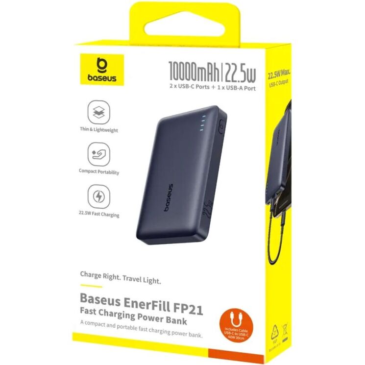 Внешний аккумулятор Baseus EnerFill FP21 22.5W (10000mAh) P1008210D123-00 - Black: фото 5 из 18