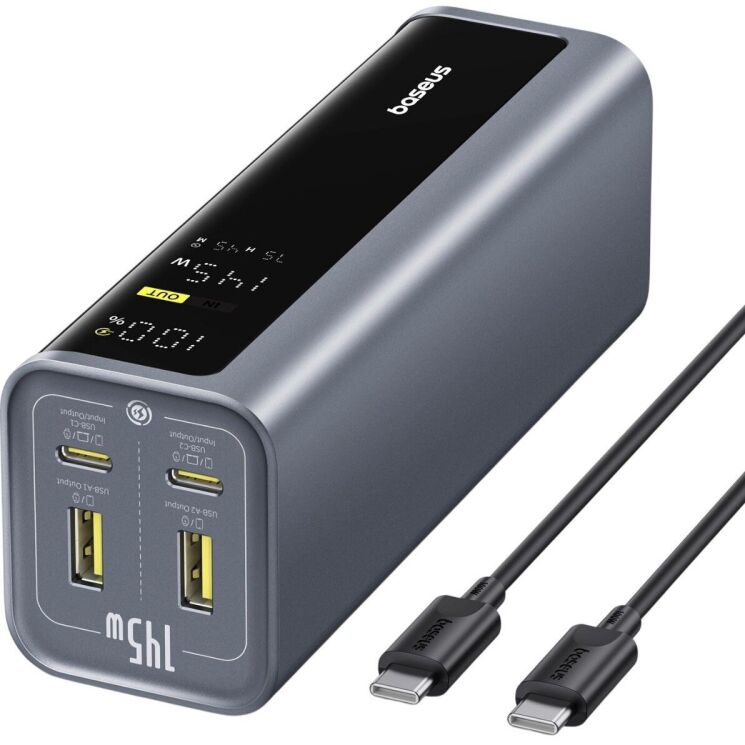 Внешний аккумулятор Baseus EnerGeek GP12 145W (20800mAh) + кабель Type-C to Type-C P10082109813-00 - Grey: фото 1 из 18