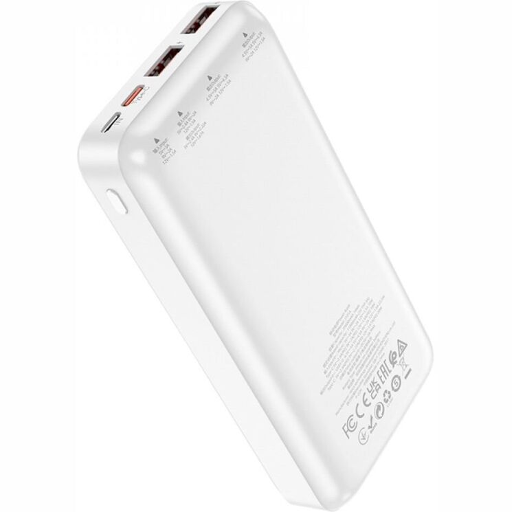 Зовнішній акумулятор Hoco J101A 22.5W (20000mAh) - White: фото 3 з 5