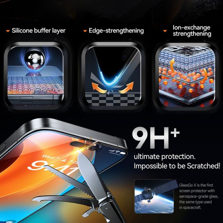 Захисне скло TORRAS Install Master для Apple iPhone 16 Pro Max - Black: фото 6 з 7