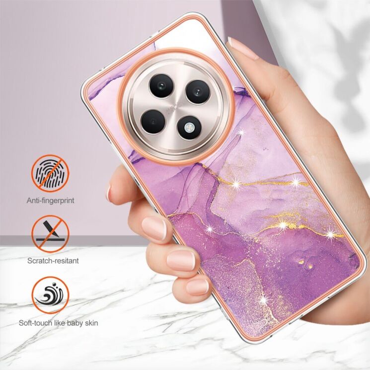 Захисний чохол Deexe Marble Case для OPPO Reno 12 F/FS - Purple: фото 4 из 6