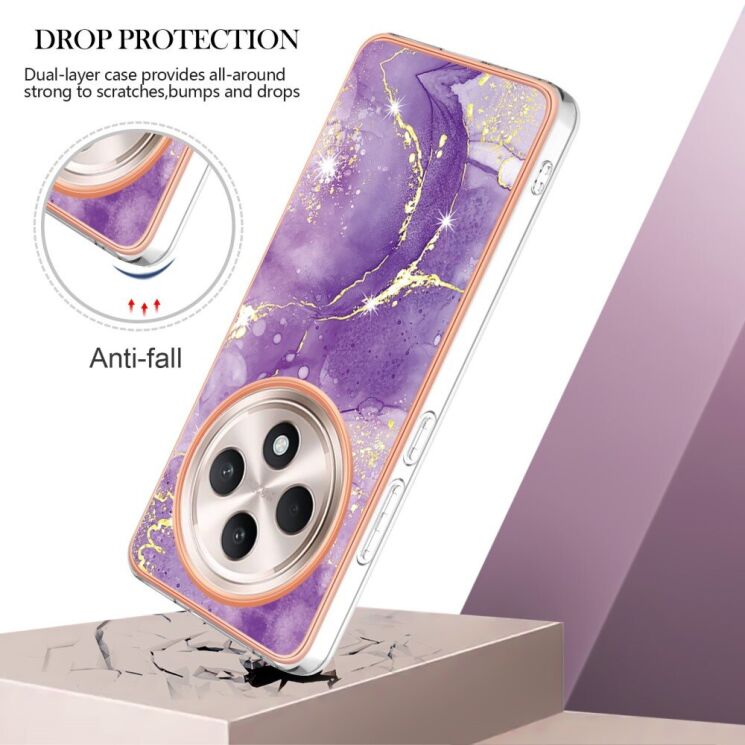 Захисний чохол Deexe Marble Case для OPPO Reno 12 F/FS - Purple: фото 3 из 6