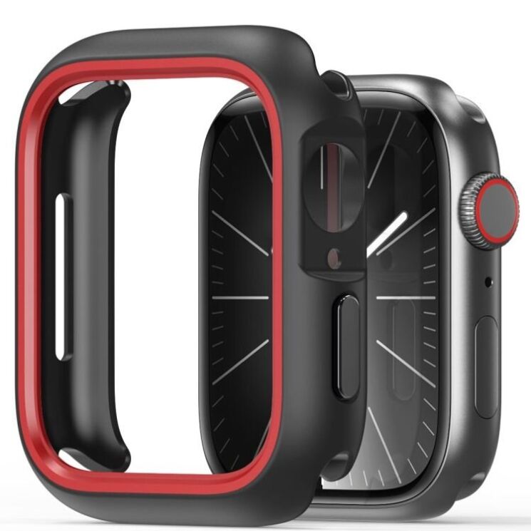 Захисний чохол Dux Ducis Bamo Series для Apple Watch 10 42 mm - Black / Red: фото 1 из 10