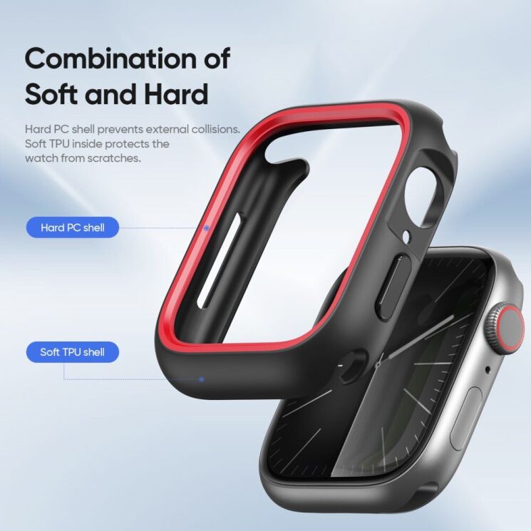 Захисний чохол Dux Ducis Bamo Series для Apple Watch 10 42 mm - Black / Grey: фото 4 из 10