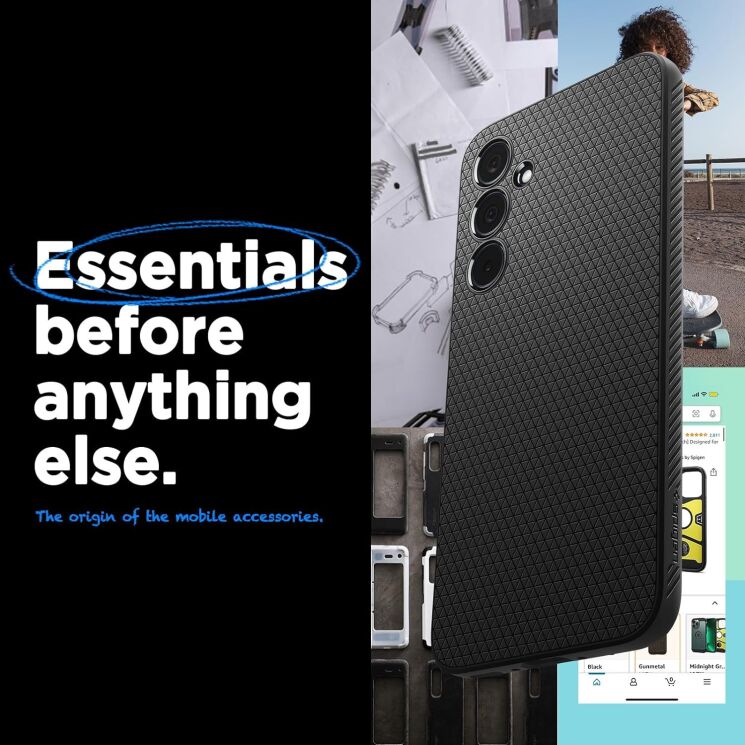 Захисний чохол Spigen (SGP) Liquid Air для Samsung Galaxy A35 (A356) - Matte Black: фото 13 з 18