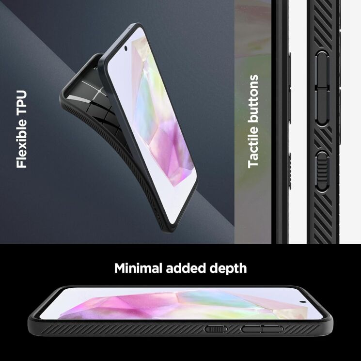 Захисний чохол Spigen (SGP) Liquid Air для Samsung Galaxy A35 (A356) - Matte Black: фото 16 з 18
