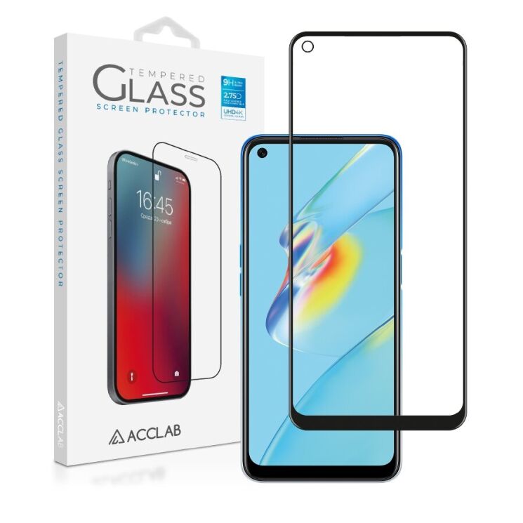 Защитное стекло ACCLAB Full Glue для OPPO A54 - Black: фото 1 из 6