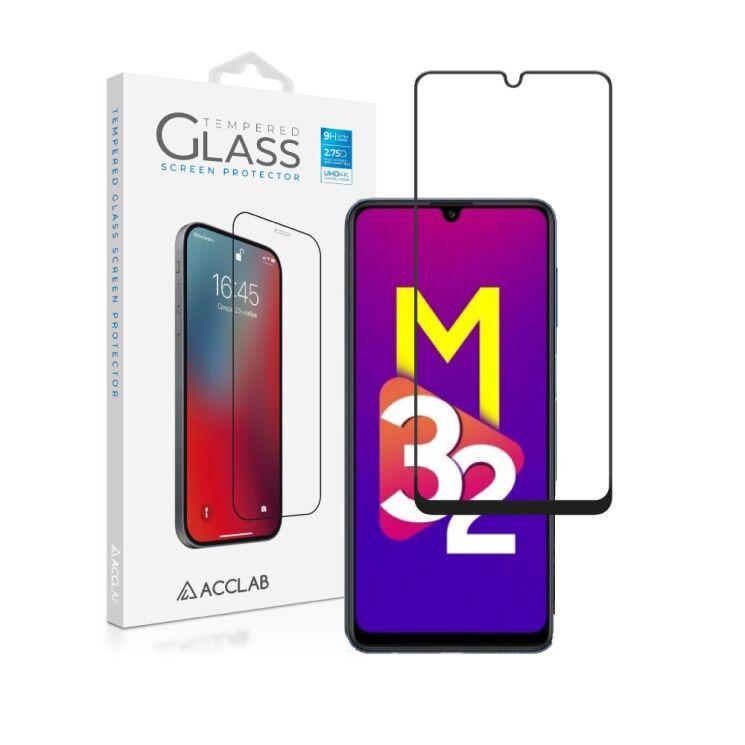 Захисне скло ACCLAB Full Glue для Samsung Galaxy M32 (M325) - Black: фото 1 з 6