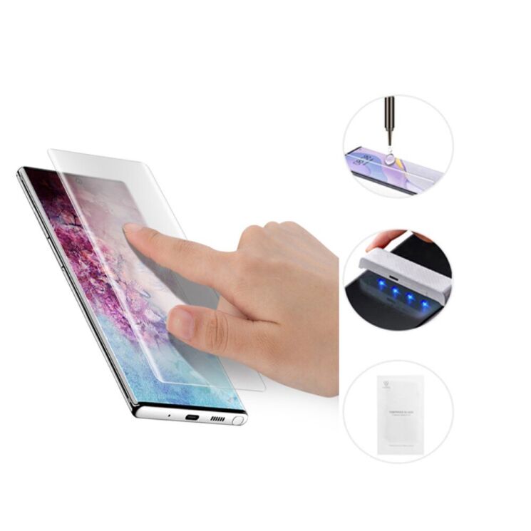 Захисне скло AMORUS 3D Curved UV для Samsung Galaxy Note 10 Plus (N975) (без лампи): фото 3 з 11