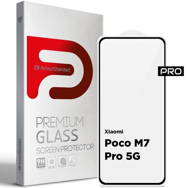 Защитное стекло ArmorStandart Pro 5D для Xiaomi Poco M7 Pro - Black: фото 1 из 7
