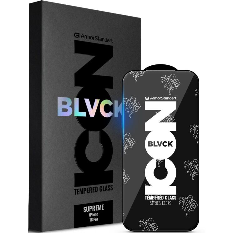 Защитное стекло ArmorStandart Supreme Black Icon (FP) для iPhone 18 Pro - Black: фото 1 из 12