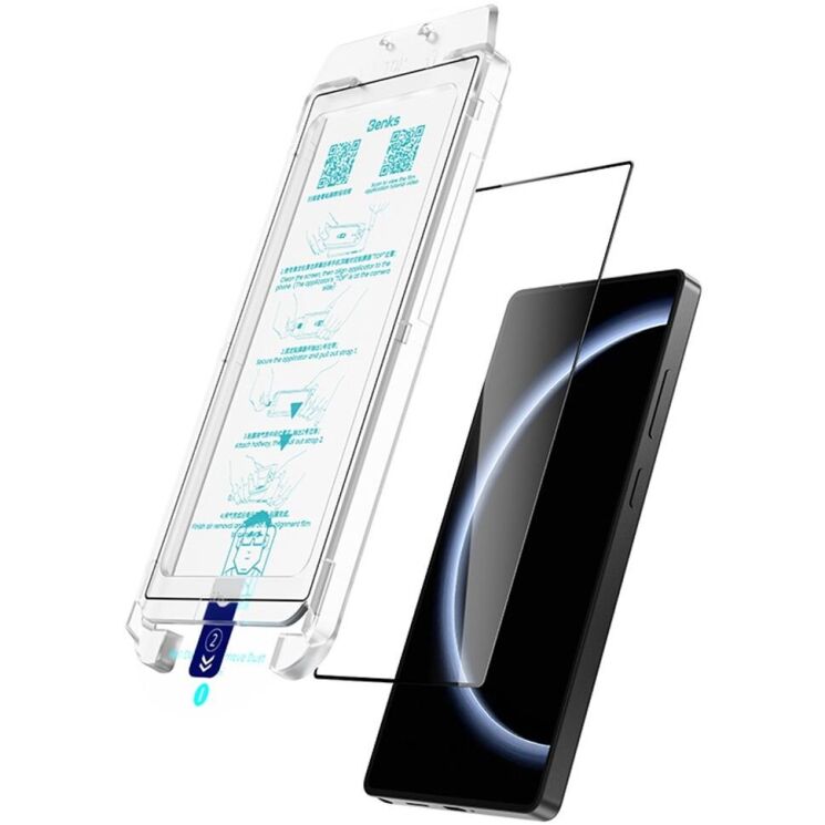 Защитное стекло BENKS GlassWarrior для Samsung Galaxy S25 Ultra (S938) - Black: фото 3 из 13