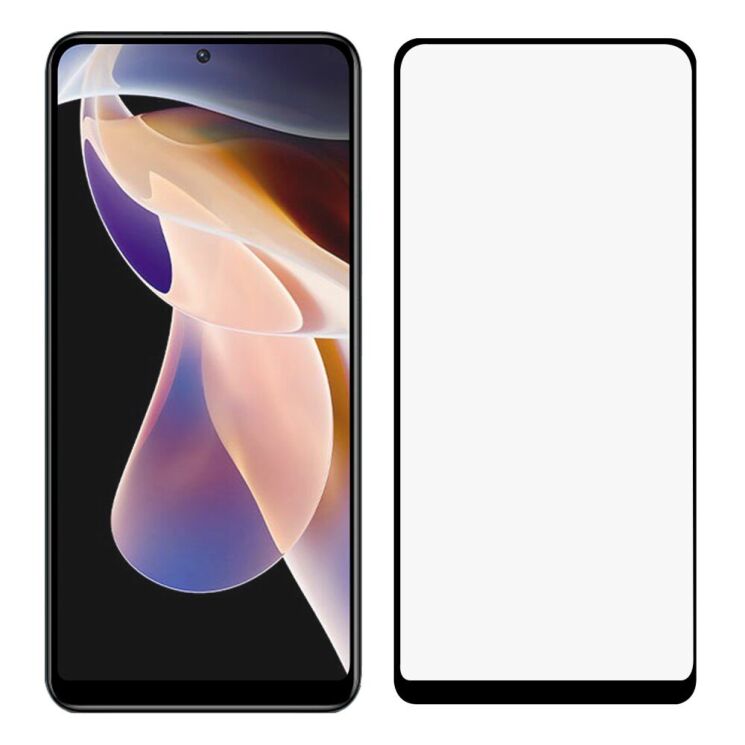 Захисне скло Deexe Full Glue Coverage для Xiaomi Poco M4 Pro 5G / Redmi Note 11 (Chinese version) - Black: фото 2 з 6
