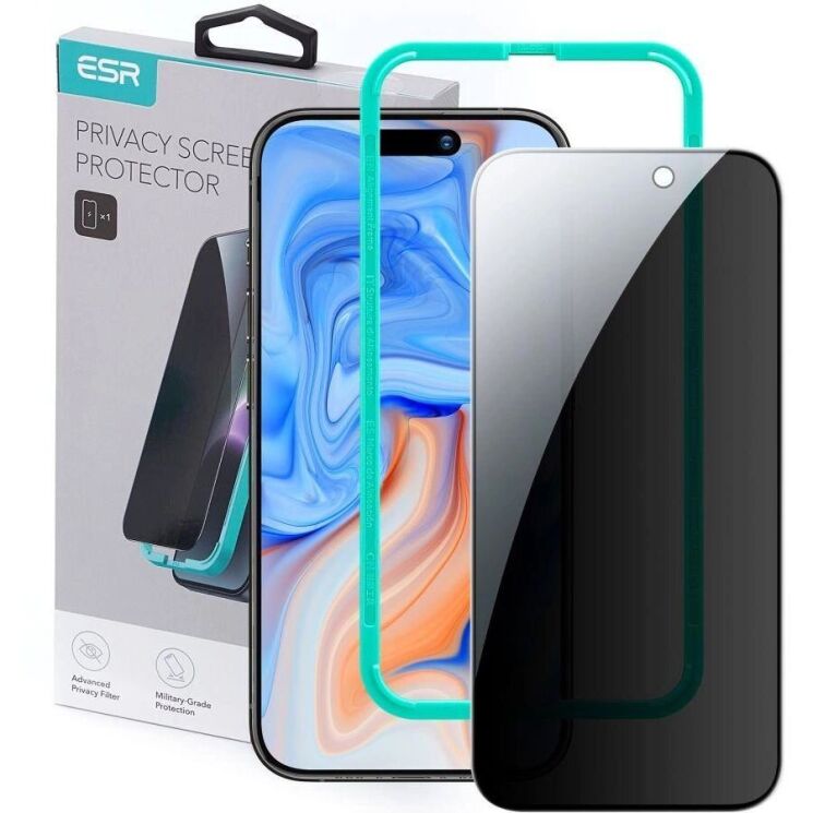 Защитное стекло ESR Privacy для Apple iPhone 15 - Black: фото 1 из 10