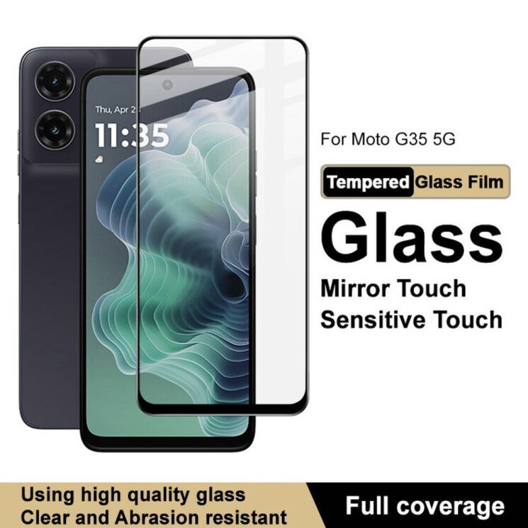 Защитное стекло IMAK 5D Pro+ Full Glue для Motorola Moto G35 - Black: фото 3 из 10