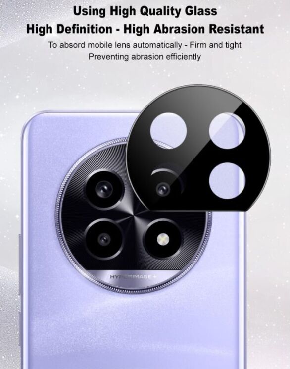 Защитное стекло на камеру IMAK Black Glass Lens для Realme 13 Pro / 13 Pro Plus - Black: фото 8 из 9