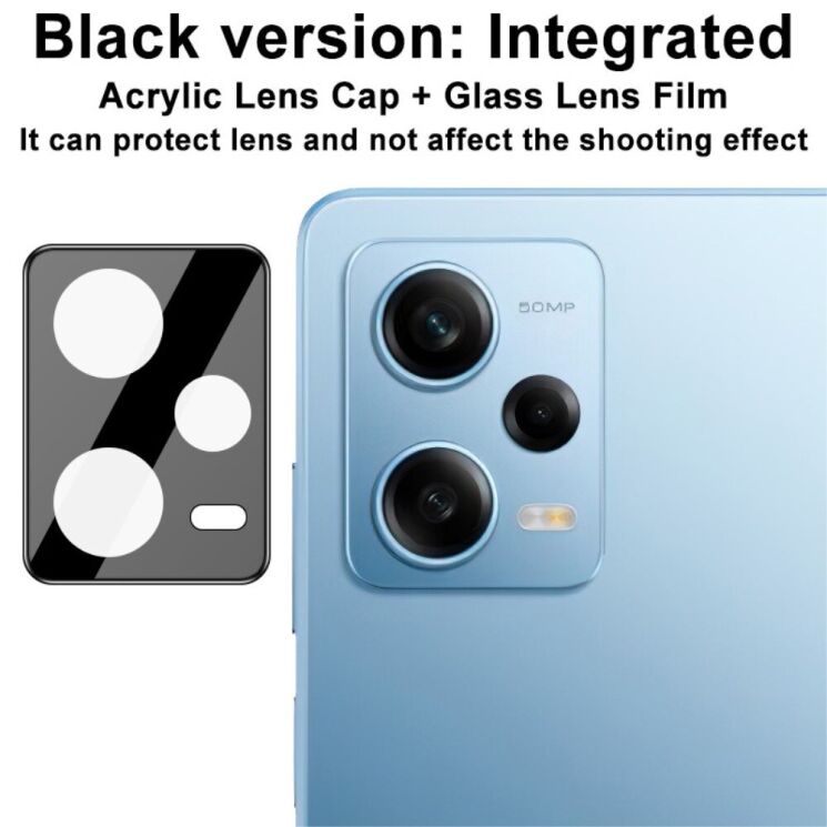 Защитное стекло на камеру IMAK Black Glass Lens для Xiaomi Redmi Note 12 Pro 5G - Black: фото 5 из 11