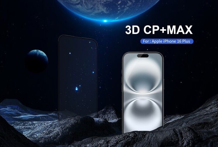 Защитное стекло NILLKIN 3D CP+ MAX для Apple iPhone 16 Plus - Black: фото 6 из 20