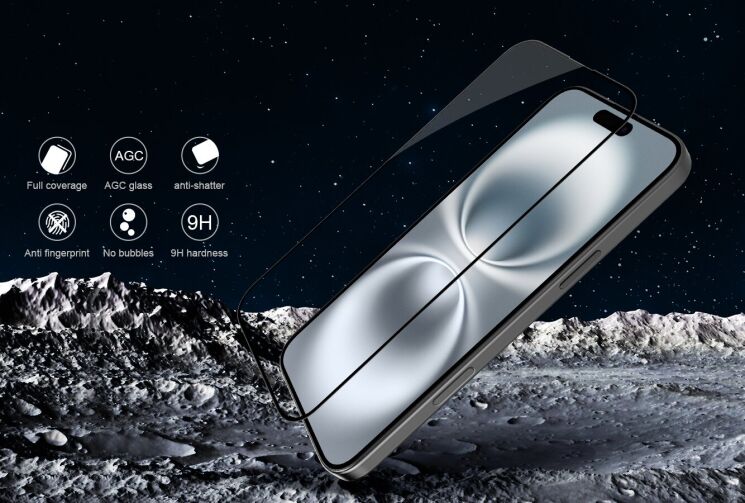 Защитное стекло NILLKIN 3D CP+ MAX для Apple iPhone 16 Plus - Black: фото 8 из 20