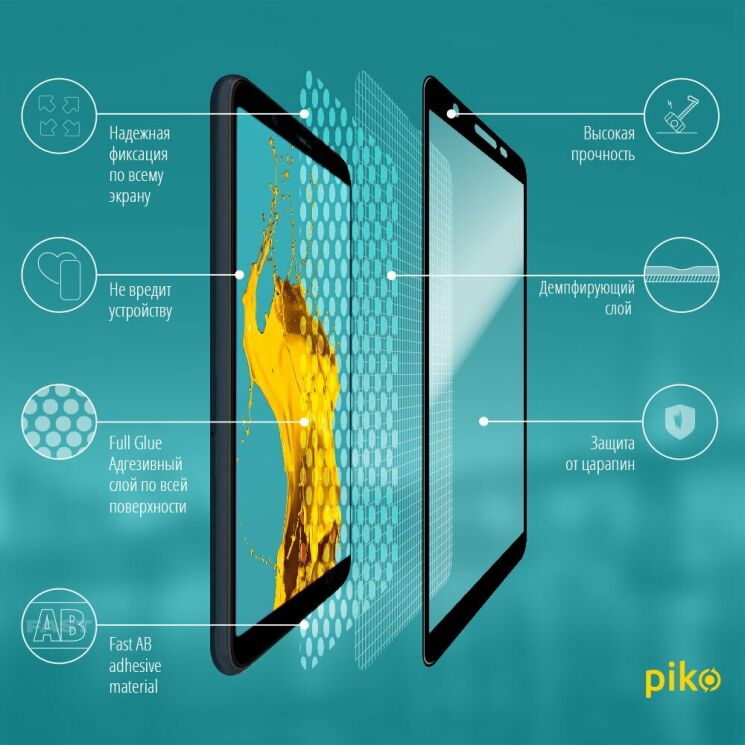 Защитное стекло Piko Full Glue для Samsung Galaxy A01 Core (A013) - Black: фото 3 из 4