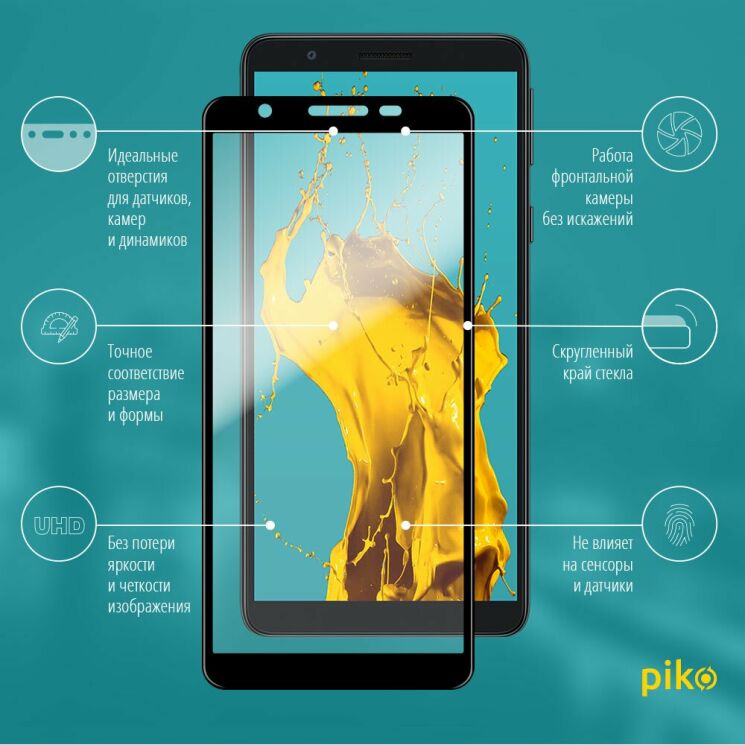 Защитное стекло Piko Full Glue для Samsung Galaxy A01 Core (A013) - Black: фото 2 из 4