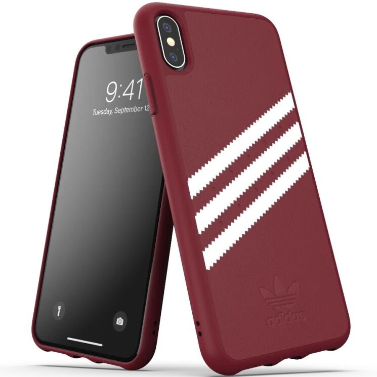 Захисний чохол Adidas 3-Stripes Snap для Apple iPhone XS Max - Maroon Red: фото 1 з 9