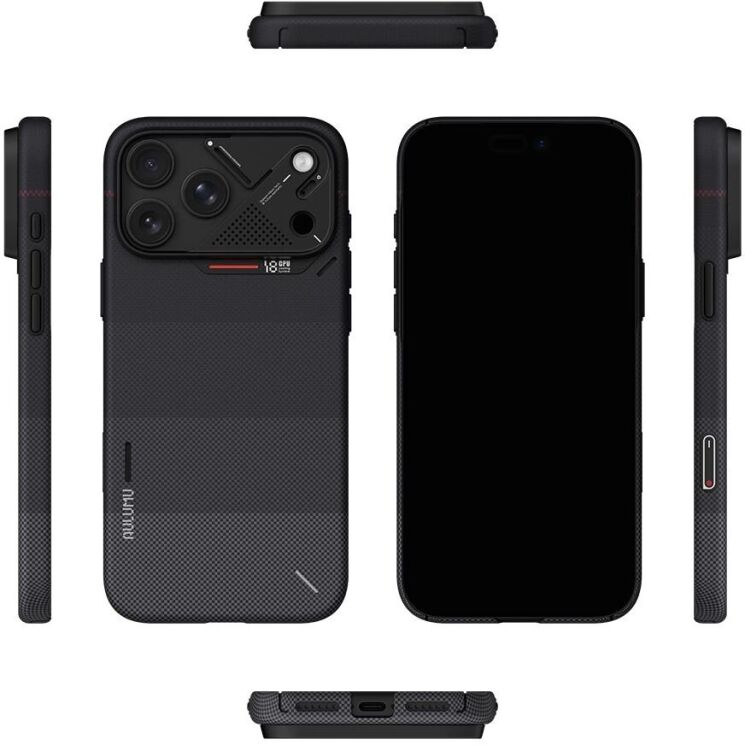 Захисний чохол AULUMU Ultra Slim Gradient Aramid Fiber Case для iPhone 18 Pro / 17 Pro - Black: фото 4 з 4