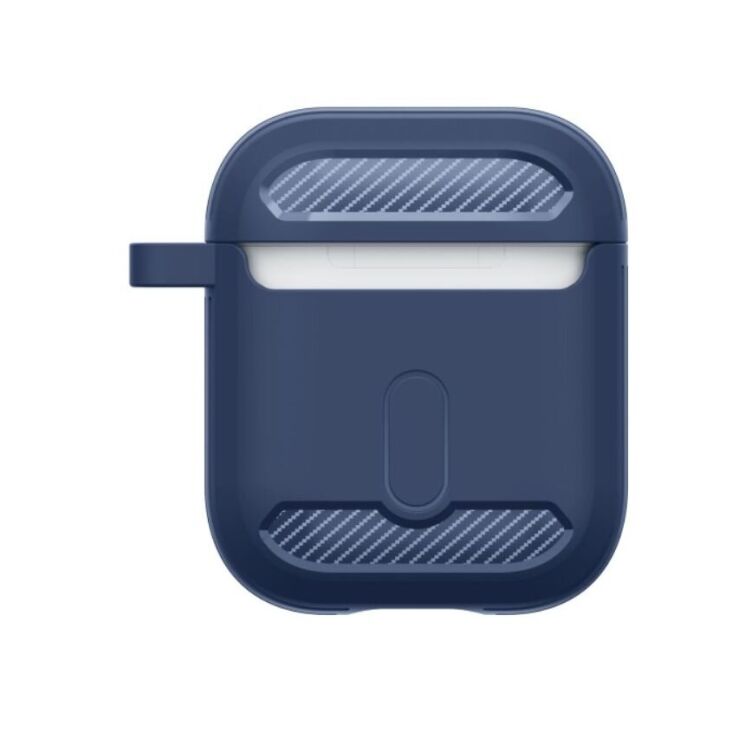 Защитный чехол Deexe Carbon Case для Apple AirPods 1 / 2 - Blue: фото 3 из 18