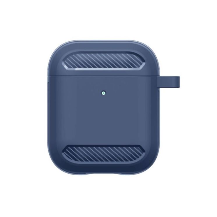 Защитный чехол Deexe Carbon Case для Apple AirPods 1 / 2 - Blue: фото 2 из 18