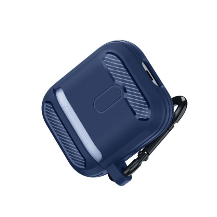 Защитный чехол Deexe Carbon Case для Apple AirPods 1 / 2 - Blue: фото 6 из 18