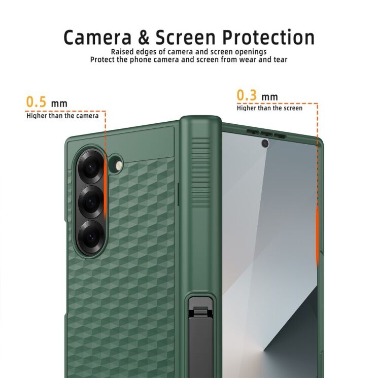 Защитный чехол Deexe Cube для Samsung Galaxy Fold 6 - Gold: фото 11 из 12