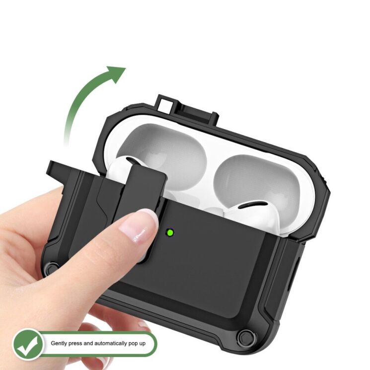 Защитный чехол Deexe Defender Armor для Apple AirPods Pro 2 - Black: фото 7 из 13