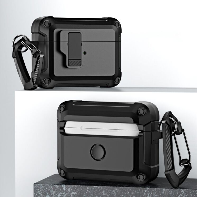 Защитный чехол Deexe Defender Armor для Apple AirPods Pro 2 - Black: фото 3 из 13