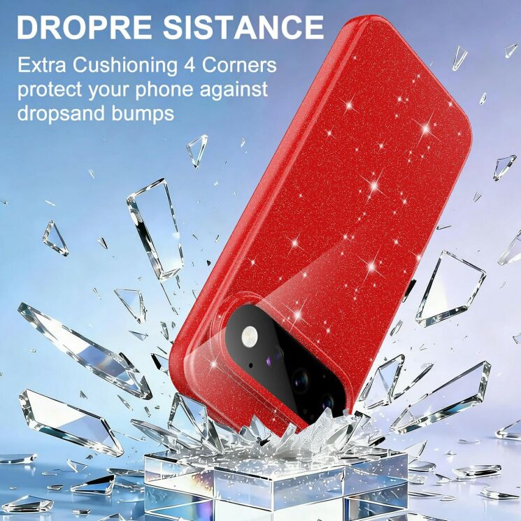 Захисний чохол Deexe Glitter Case with MagSafe для Google Pixel 11 Pro - Pink: фото 6 з 7