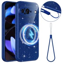 Захисний чохол Deexe Glitter Case with MagSafe для Google Pixel 9 - Blue: фото 1 з 7